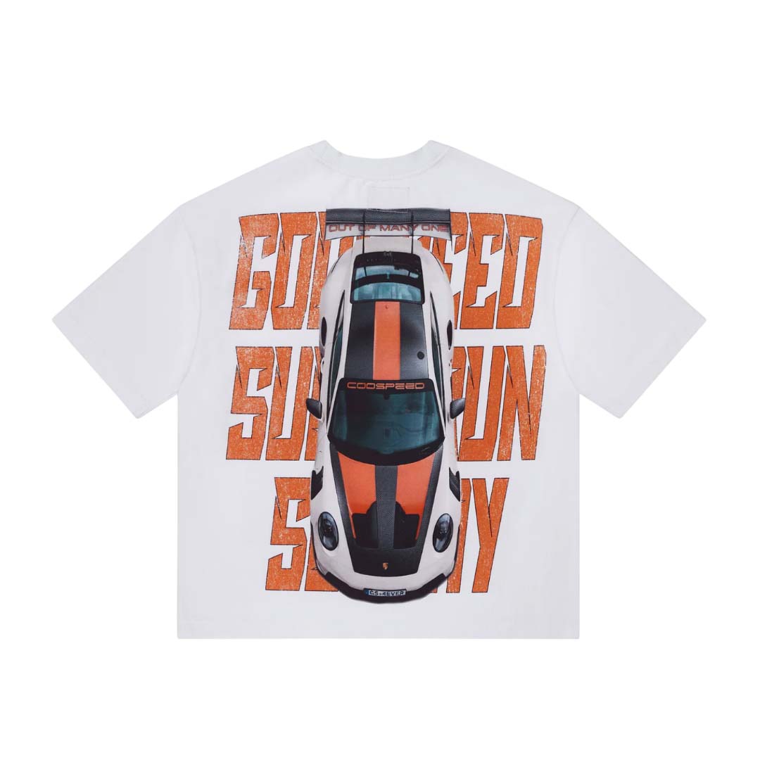 Godspeed Track Mode Miami Superrun White Tee by Godspeed - NWAHype No.1 for streetwear T-Shirts in USA