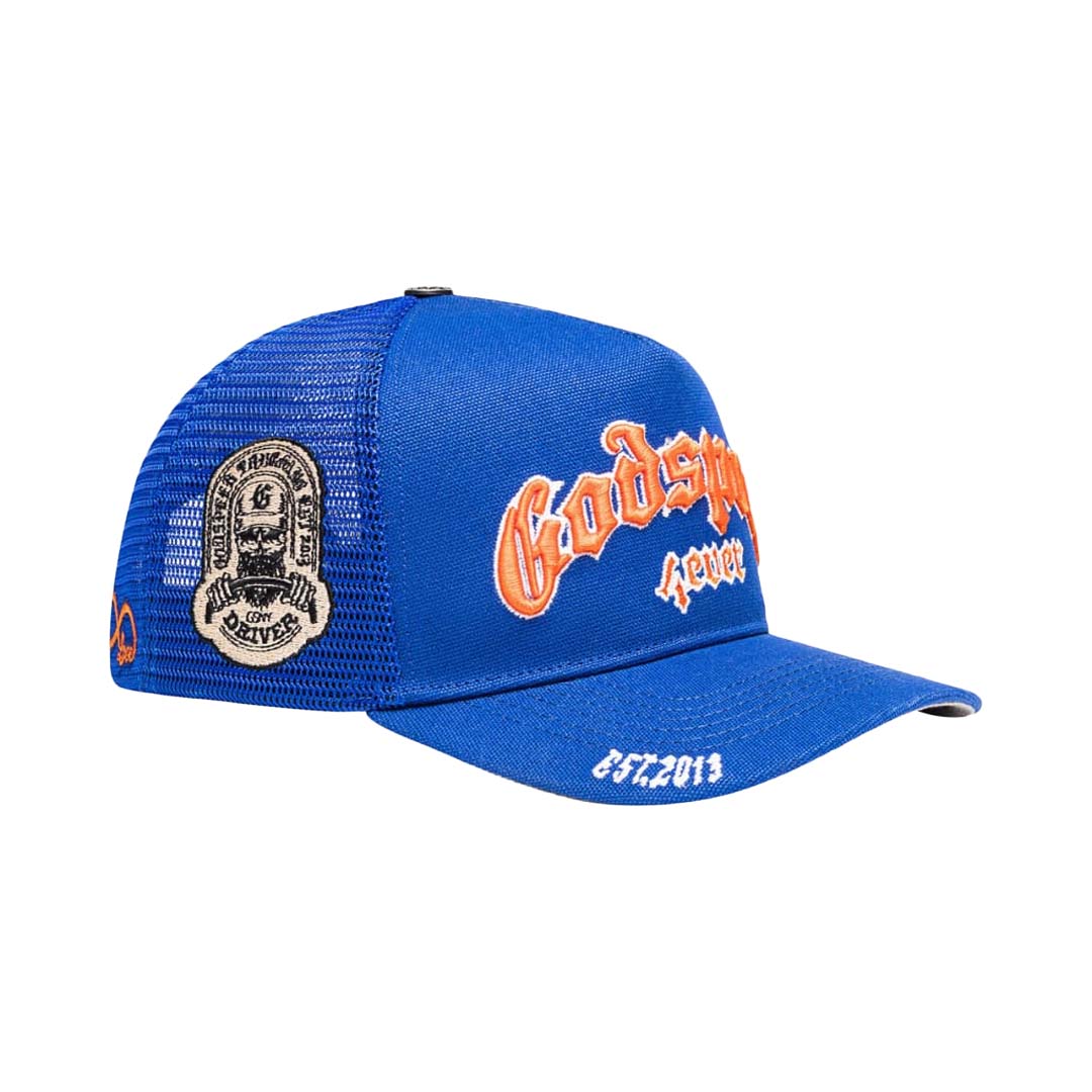 Godspeed Trucker Hat Blue Orange by Godspeed - NWAHype No.1 for streetwear Hats in USA