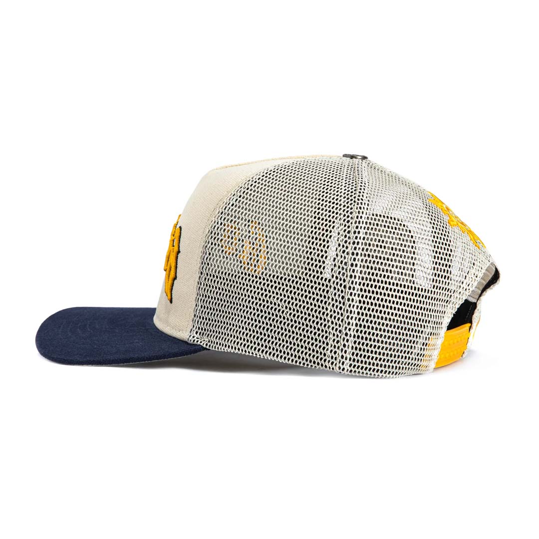 Godspeed Trucker Hat Bone Yellow Navy by Godspeed - NWAHype No.1 for streetwear Hats in USA