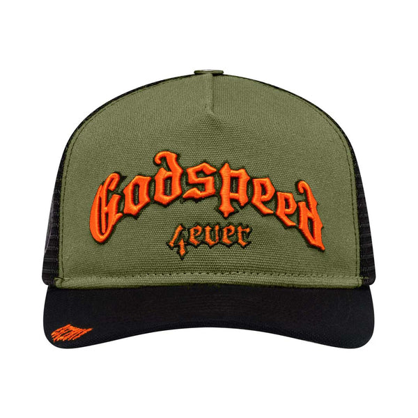 Godspeed Trucker Hat Olive Orange by Godspeed - NWAHype No.1 for streetwear Hats in USA
