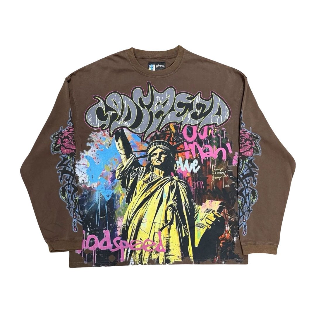 Godspeed Vandal Long Sleeve Tee Mocha Brown by Godspeed - NWAHype 1 for streetwear T-Shirts in USA