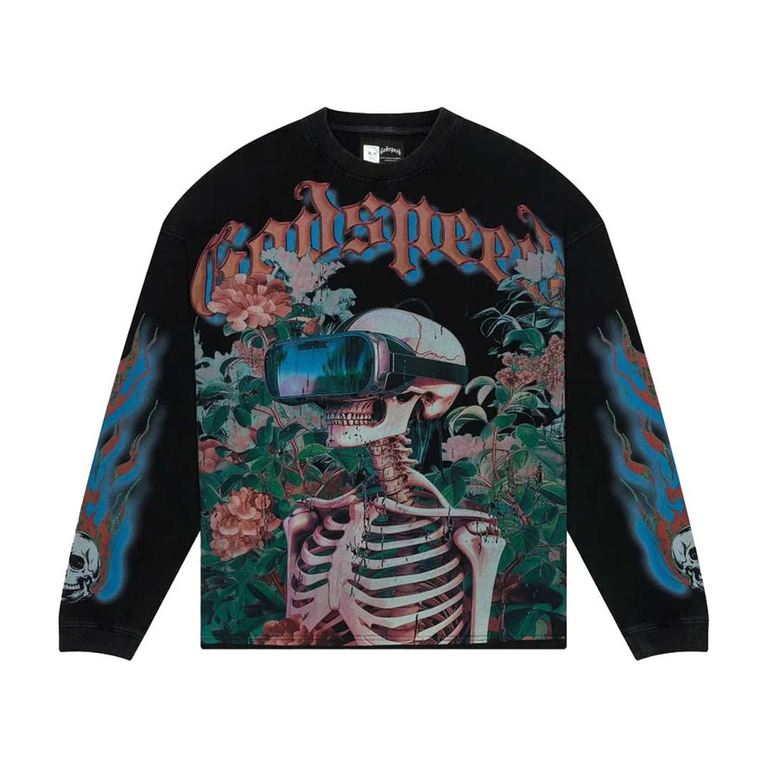 Godspeed Vision Flowers VVS Black Long Sleeve Tee by Godspeed - NWAHype 1 for streetwear T-Shirts in USA
