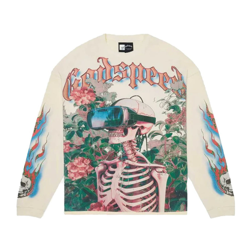 Godspeed Vision Flowers VVS Long Sleeve Tee Bone by Godspeed - NWAHype 1 for streetwear T-Shirts in USA