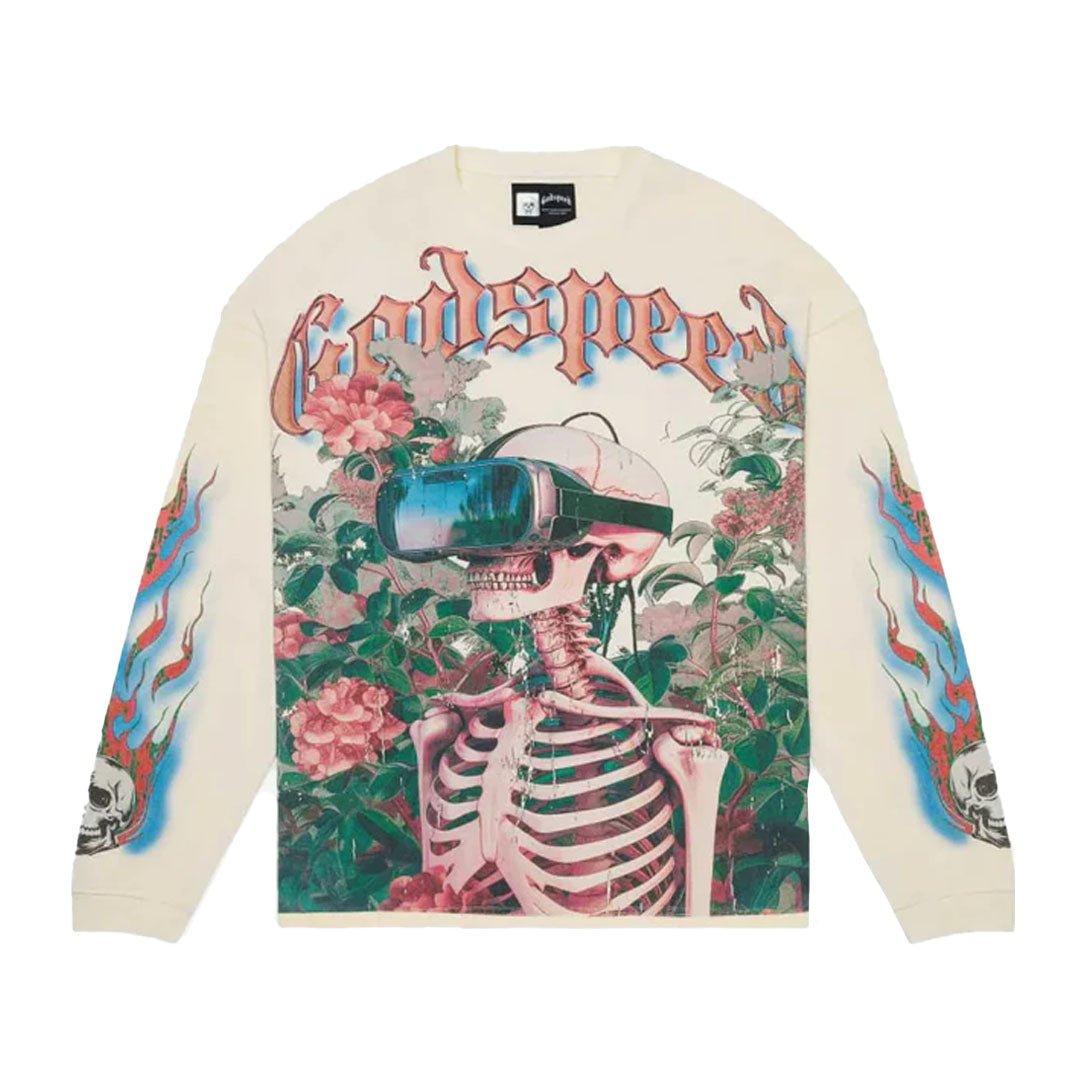 Godspeed Vision Flowers VVS Long Sleeve Tee Bone by Godspeed - NWAHype 1 for streetwear T-Shirts in USA