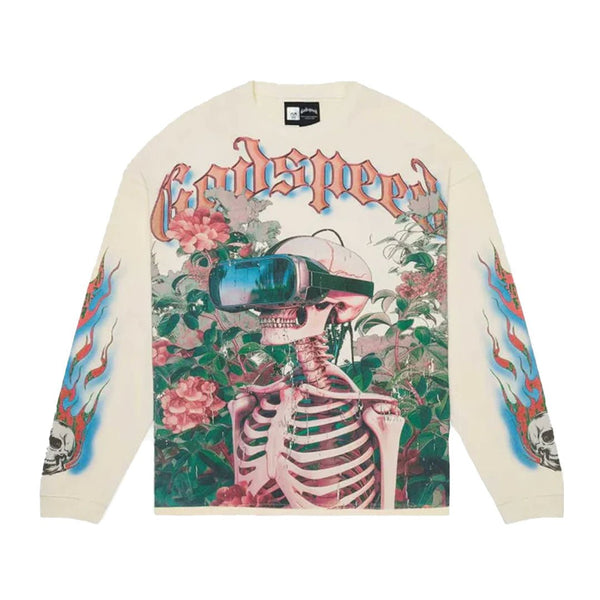 Godspeed Vision Flowers VVS Long Sleeve Tee Bone by Godspeed - NWAHype 1 for streetwear T-Shirts in USA