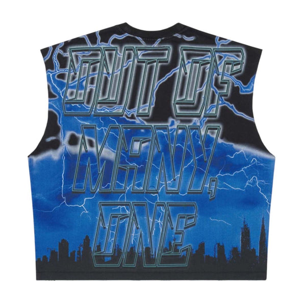 Godspeed Voltage Sleeveless Black Blue Tee by Godspeed - NWAHYPE No.1 for streetwear T-Shirts in USA