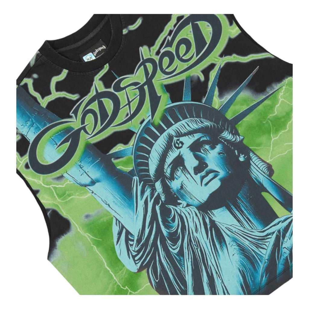 Godspeed Voltage Sleeveless Black Green Tee by Godspeed - NWAHYPE No.1 for streetwear T-Shirts in USA