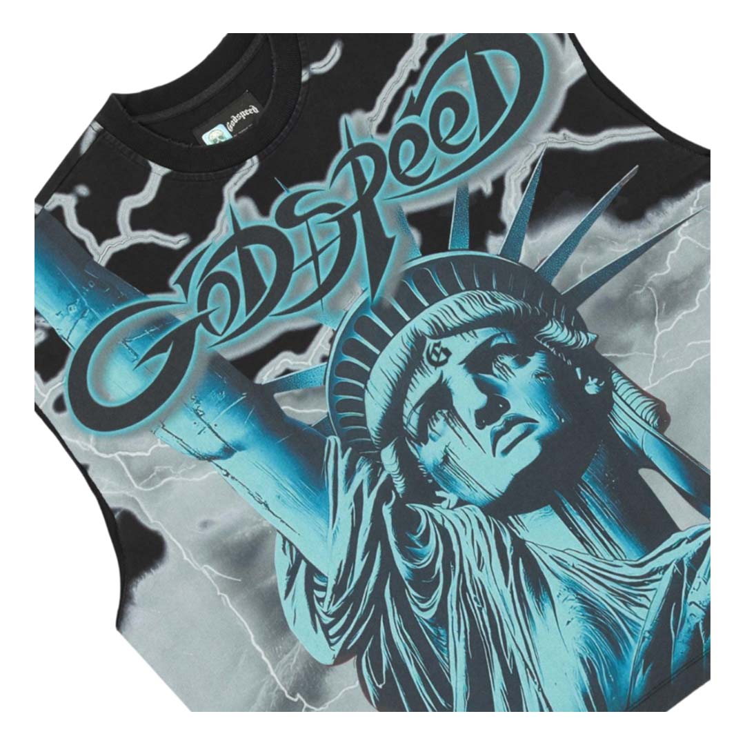 Godspeed Voltage Sleeveless Black Grey Tee by Godspeed - NWAHYPE No.1 for streetwear T-Shirts in USA