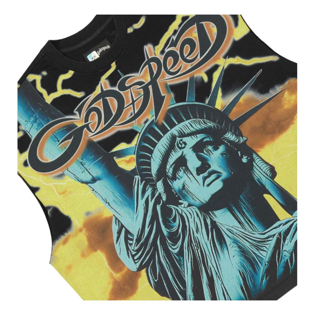 Godspeed Voltage Sleeveless Black Yellow Tee by Godspeed - NWAHYPE No.1 for streetwear T-Shirts in USA