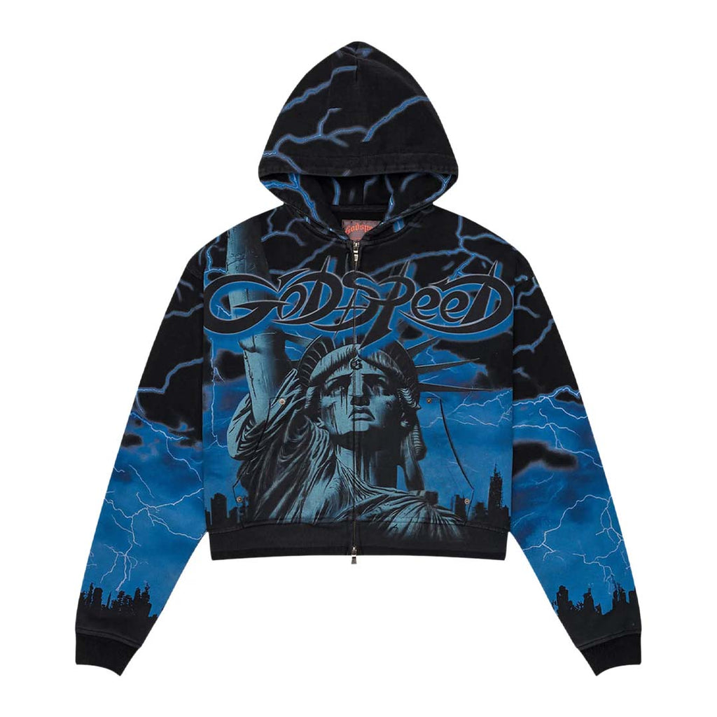 Godspeed Voltage Zip Up Hoodie Black Blue by Godspeed - NWAHYPE No.1 for streetwear Hoodies in USA