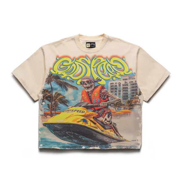 Godspeed Wave Runner Bone Tee by Godspeed - NWAHype 1 for streetwear T-Shirts in USA