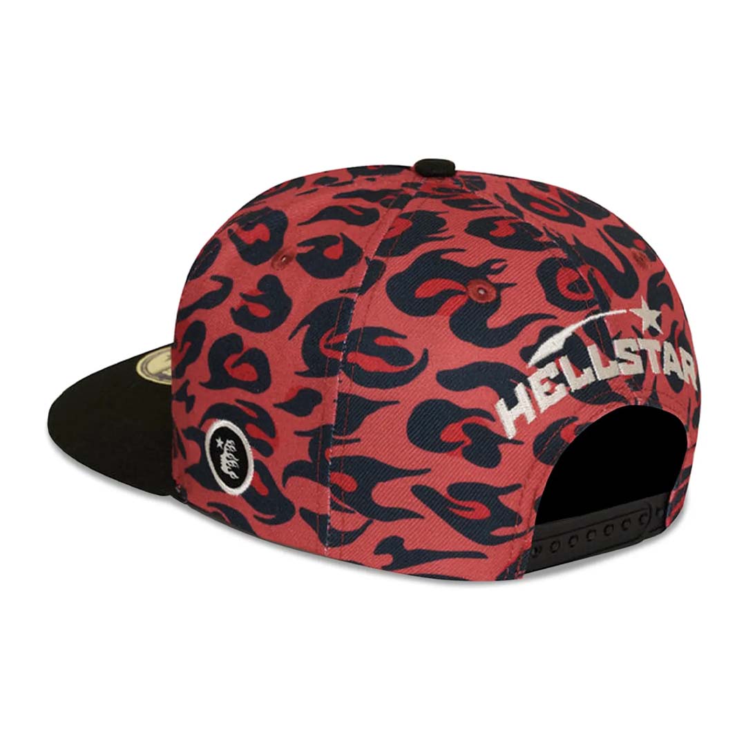 Hellstar Cheetah Print Snapback Hat 'Red' by Hellstar - NWAHype No.1 for streetwear Hats in USA