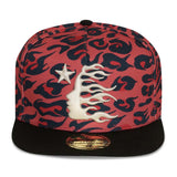Hellstar Cheetah Print Snapback Hat 'Red' by Hellstar - NWAHype No.1 for streetwear Hats in USA