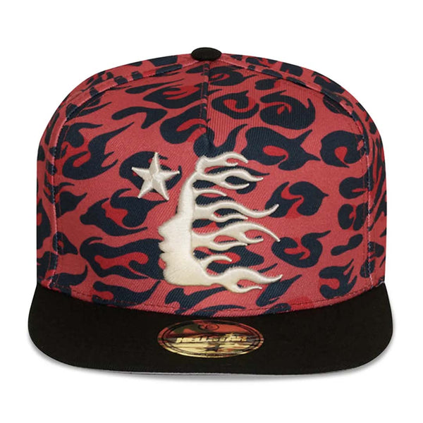 Hellstar Cheetah Print Snapback Hat 'Red' by Hellstar - NWAHype No.1 for streetwear Hats in USA