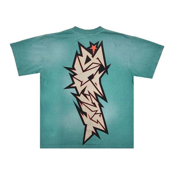 Hellstar Crack Print Tee 'Green' by Hellstar - NWAHype No.1 for streetwear T-Shirts in USA