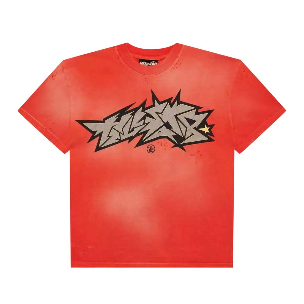 Hellstar Crack Print Tee 'Red' by Hellstar - NWAHype No.1 for streetwear T-Shirts in USA