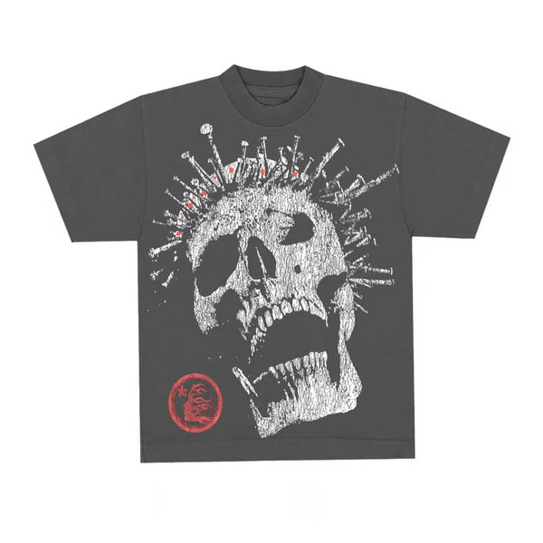 Hellstar Crown Skull Rhinestone Tee Grey – NWAHYPE