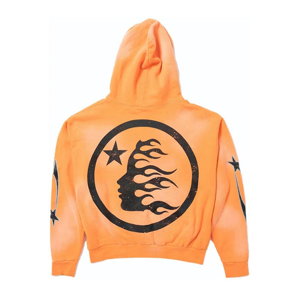 Hellstar Fire Orange Hoodie Halloween by Hellstar - NWAHype 1 for streetwear Hoodies in USA