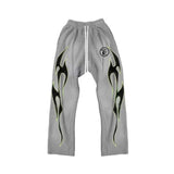 Hellstar Future Flames Sweatpants Grey/Green by Hellstar - NWAHype No.1 for streetwear Pants in USA