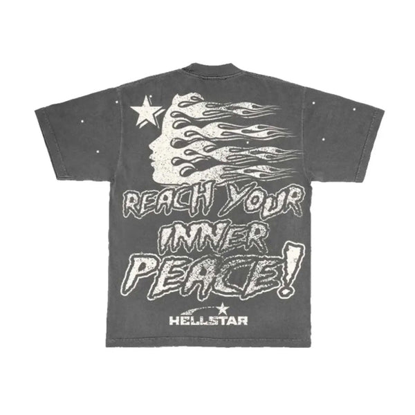 Hellstar Inner Peace Tee Grey by Hellstar - NWAHype 1 for streetwear T-Shirts in USA