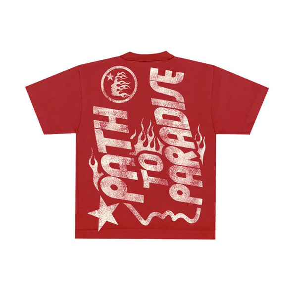 Hellstar Jesus Emblem Tee Red by Hellstar - NWAHype 1 for streetwear T-Shirts in USA