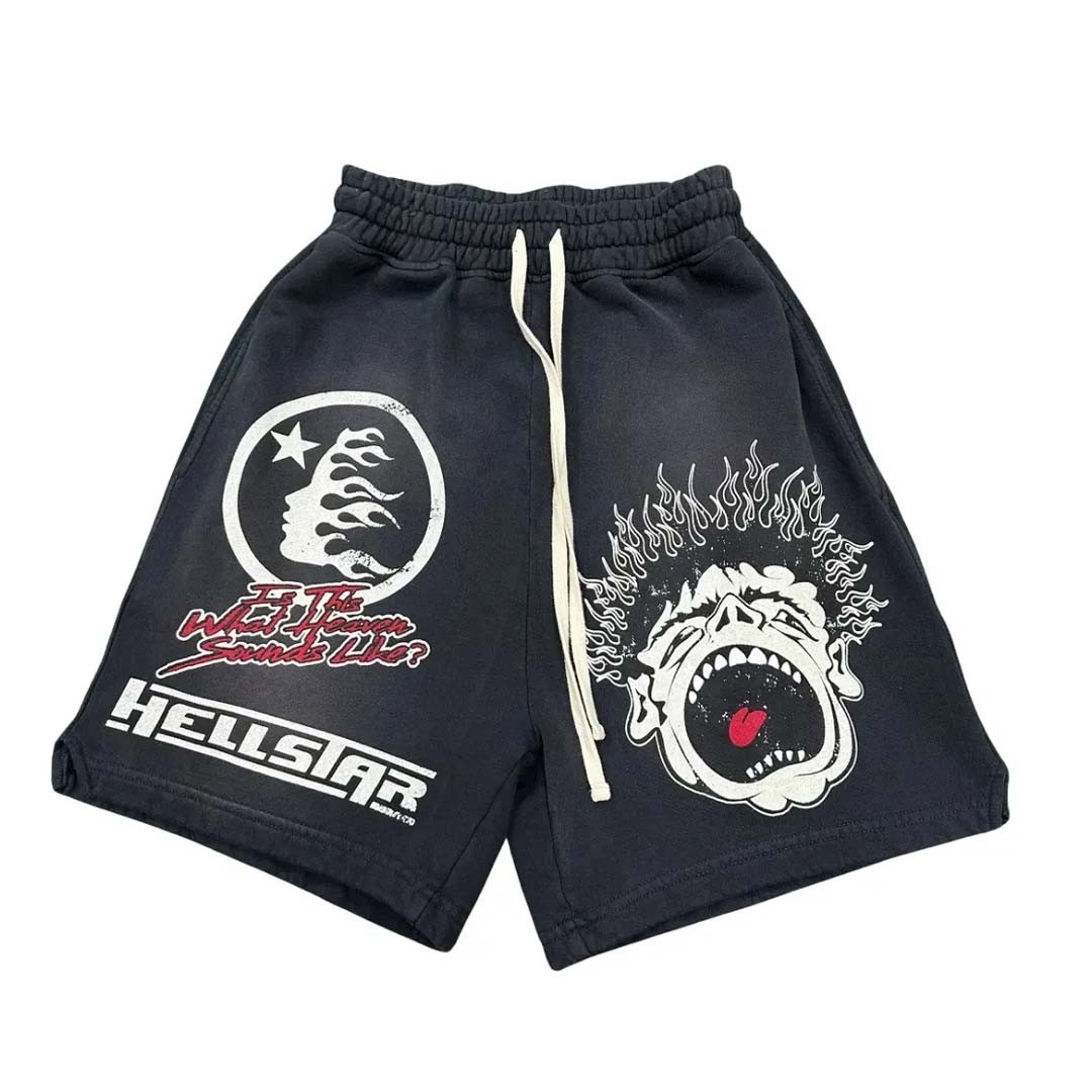 Hellstar Record Sweat Shorts Faded Black by Hellstar - NWAHYPE No.1 for streetwear Shorts in USA