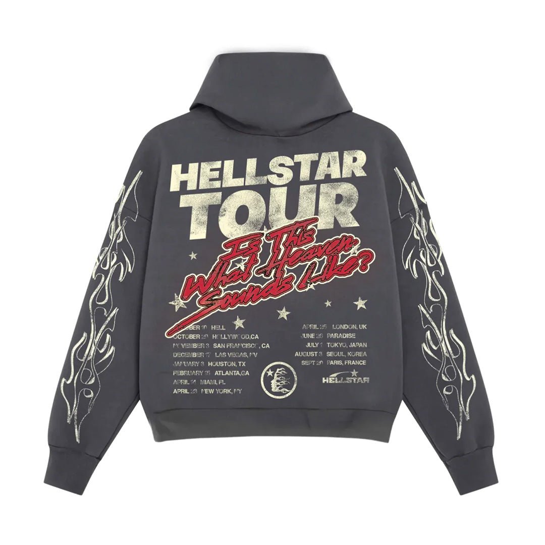 Hellstar Records Tour Hoodie Faded Black by Hellstar - NWAHype 1 for streetwear Hoodies in USA