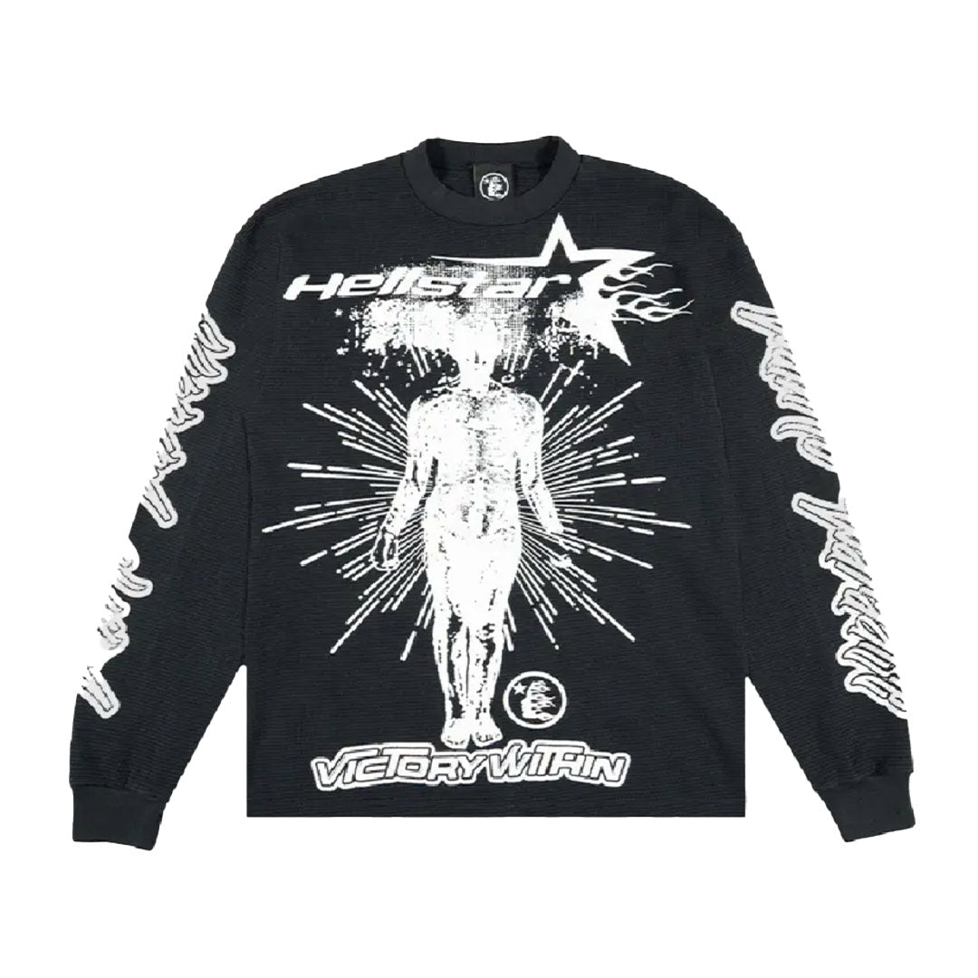 Hellstar Victory Thermal Long Sleeve Black by Hellstar - NWAHype No.1 for streetwear T-Shirts in USA