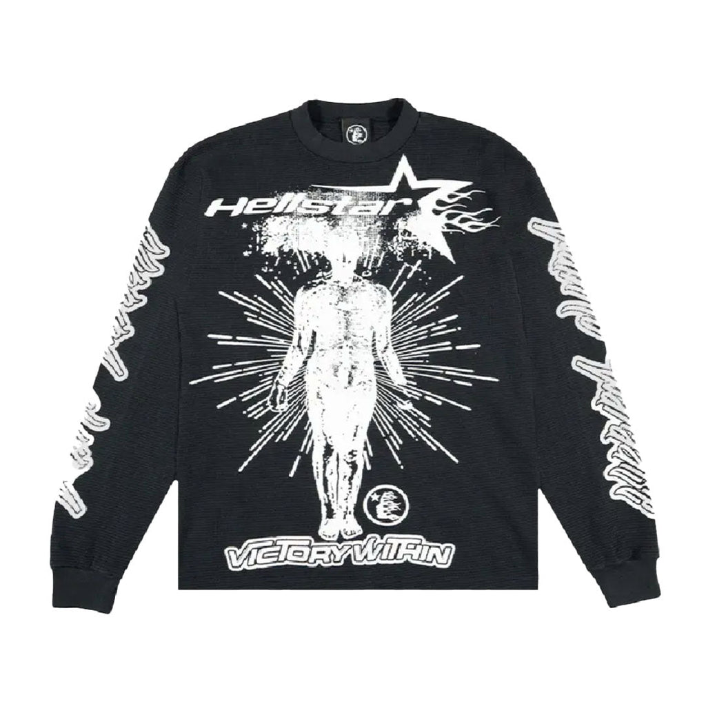 Hellstar Victory Thermal Long Sleeve Black by Hellstar - NWAHype No.1 for streetwear T-Shirts in USA