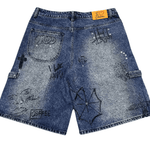 HMDD Graffiti Jean Shorts Blue by HMDD - NWAHype No.1 for streetwear Shorts in USA