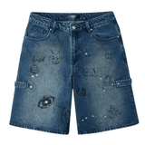 HMDD Graffiti Jean Shorts Blue by HMDD - NWAHype No.1 for streetwear Shorts in USA