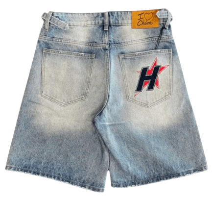 HMDD H Star Crystal Jean Shorts Blue by HMDD - NWAHype No.1 for streetwear Shorts in USA