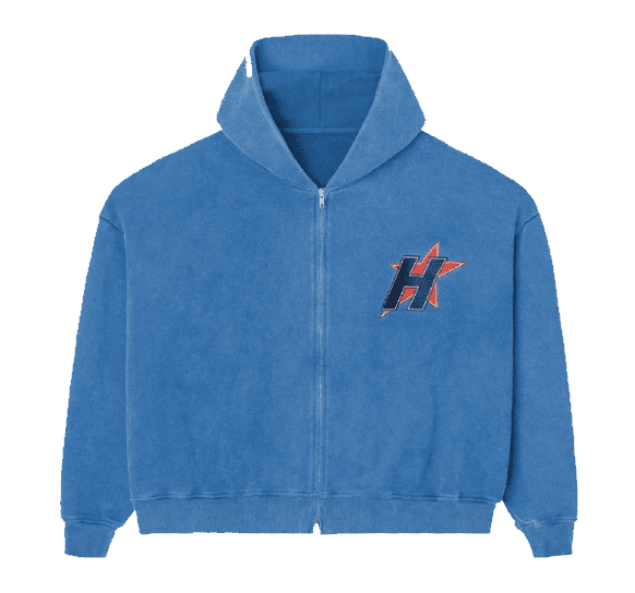 HMDD H - Star Zip Up Hoodie Blue by HMDD - NWAHype No.1 for streetwear Hoodies in USA