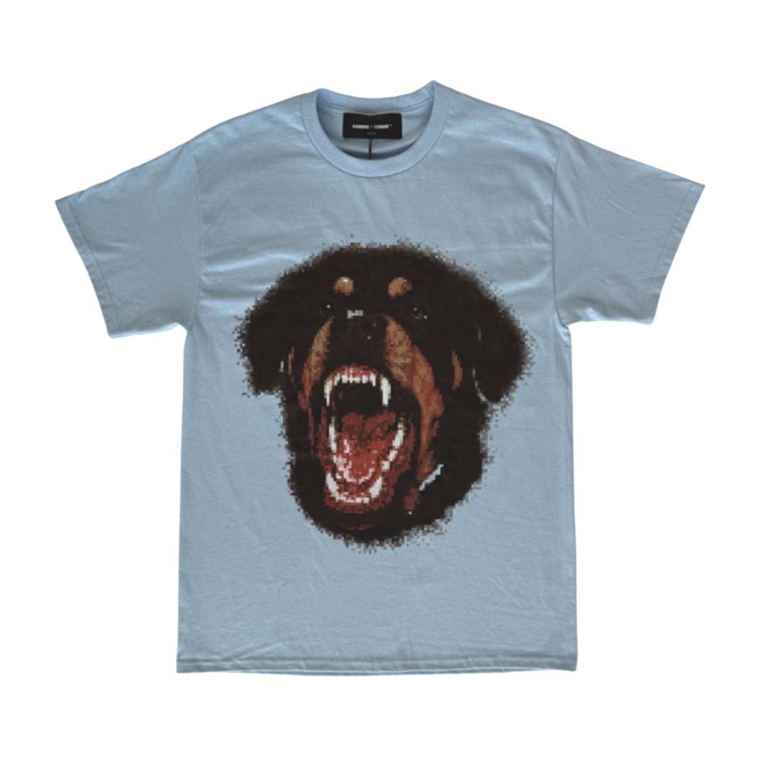 Homme Femme Beware of Dog Light Blue Tee by Homme Femme - NWAHYPE No.1 for streetwear T-Shirts in USA