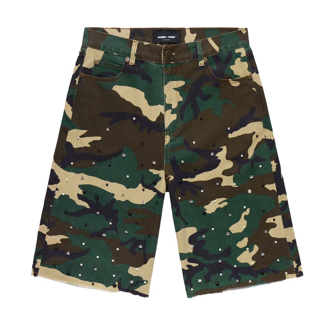 Homme Femme Gemstone Camo Denim Shorts by Homme Femme - NWAHype 1 for streetwear Shorts in USA