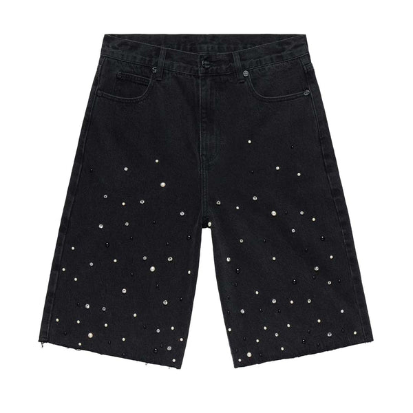 Homme Femme Gemstone Denim Shorts Black by Homme Femme - NWAHype 1 for streetwear Shorts in USA