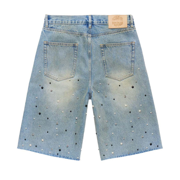 Homme Femme Gemstone Denim Shorts Blue by Homme Femme - NWAHype 1 for streetwear Shorts in USA