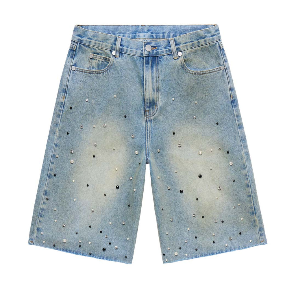 Homme Femme Gemstone Denim Shorts Blue by Homme Femme - NWAHype 1 for streetwear Shorts in USA
