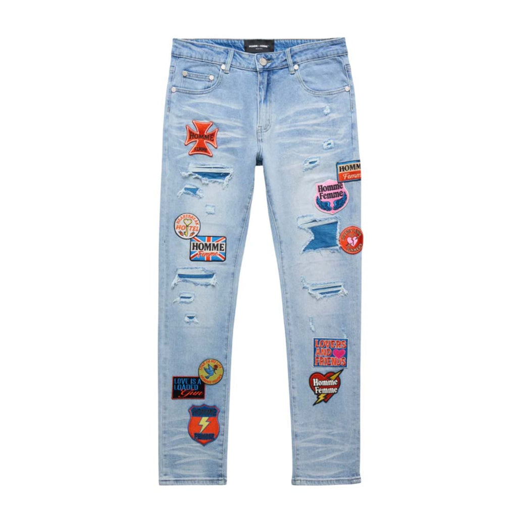 Homme Femme Heartbreak Blue Denim Jeans by Homme Femme - NWAHYPE No.1 for streetwear Pants in USA