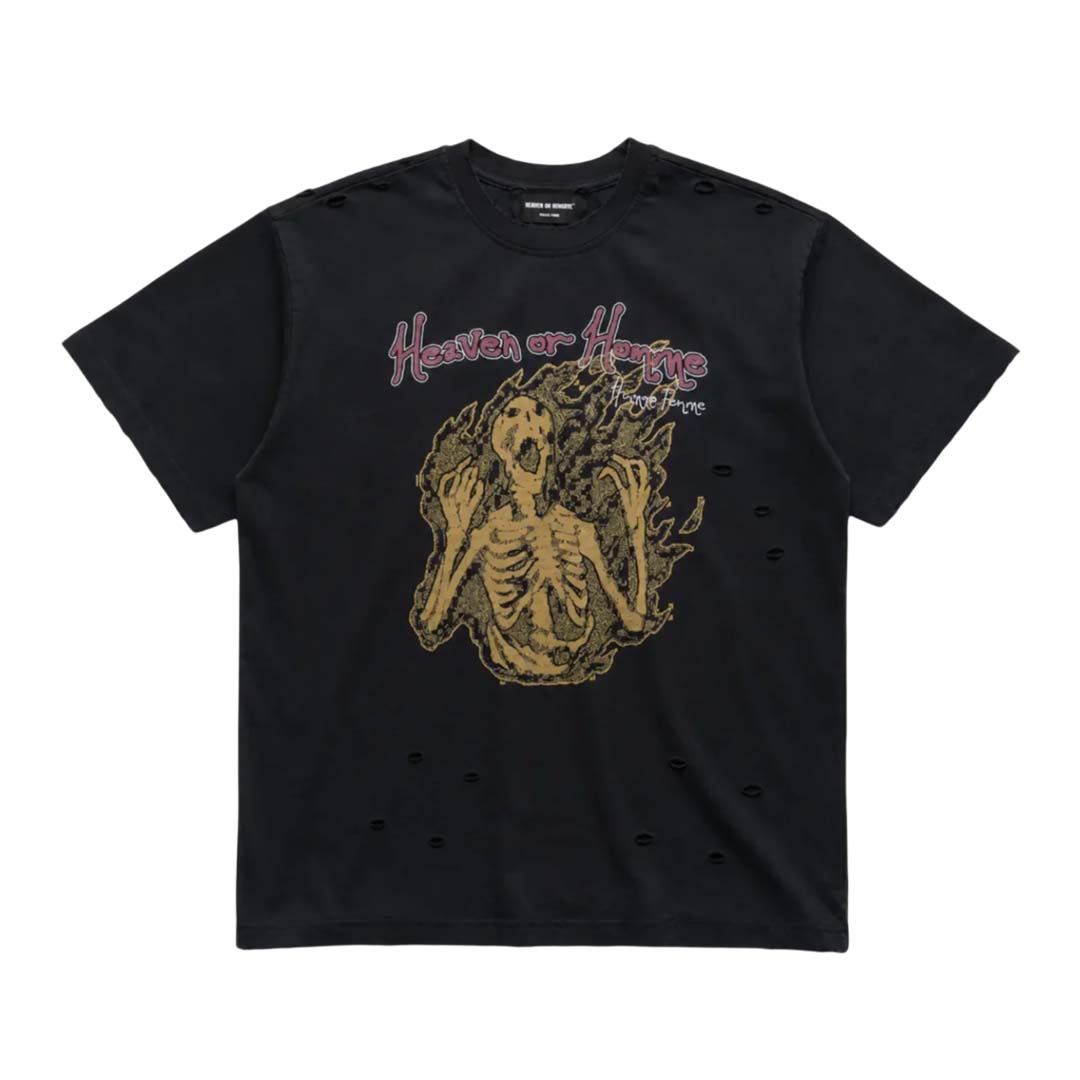 Homme Femme Heaven Or Homme Black Distressed Tee by Homme Femme - NWAHYPE No.1 for streetwear T-Shirts in USA
