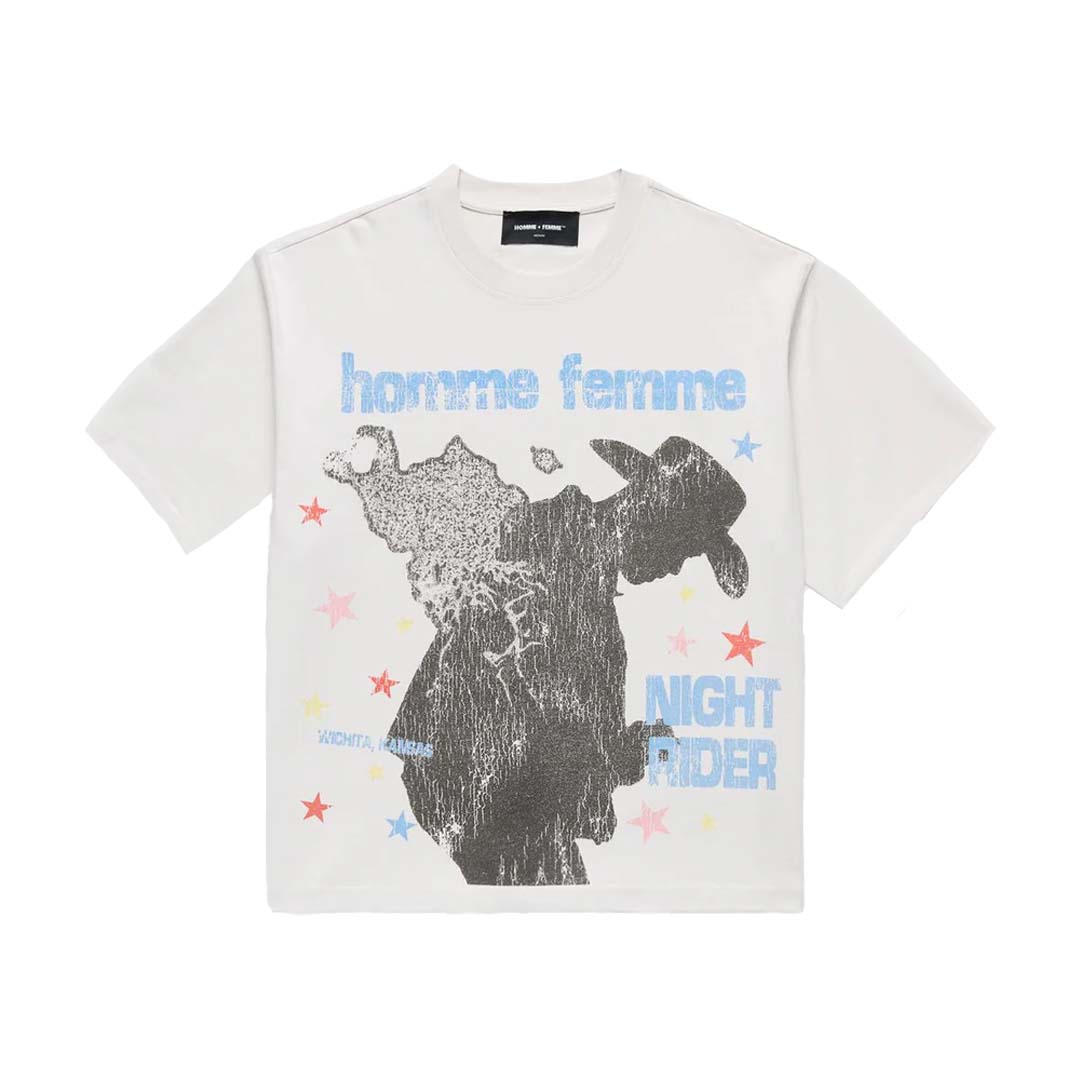 Homme Femme Night Rider Tee White by Homme Femme - NWAHype 1 for streetwear T-Shirts in USA