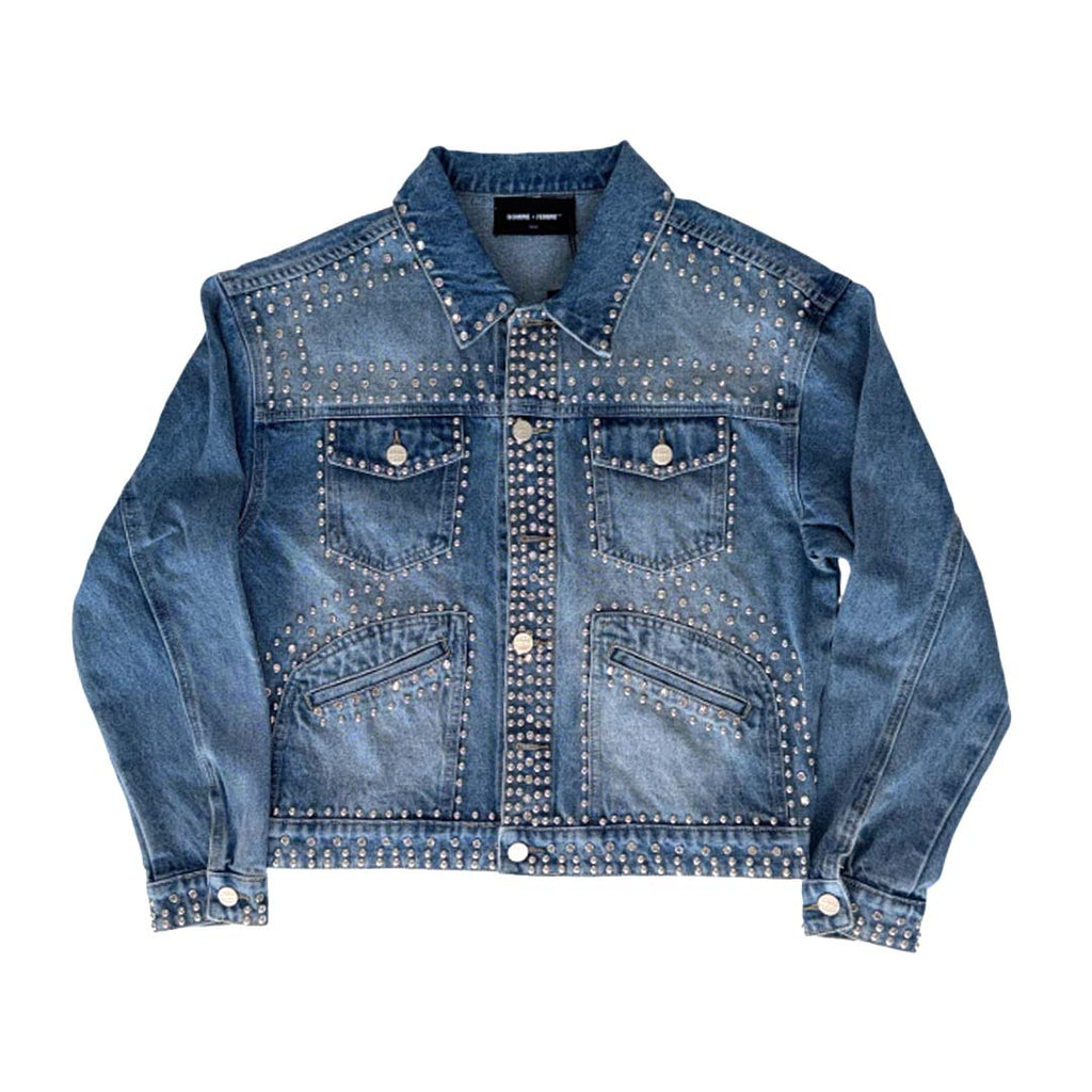 Homme Femme Ornament Blue Denim Jacket by Homme Femme - NWAHYPE No.1 for streetwear Hoodies in USA