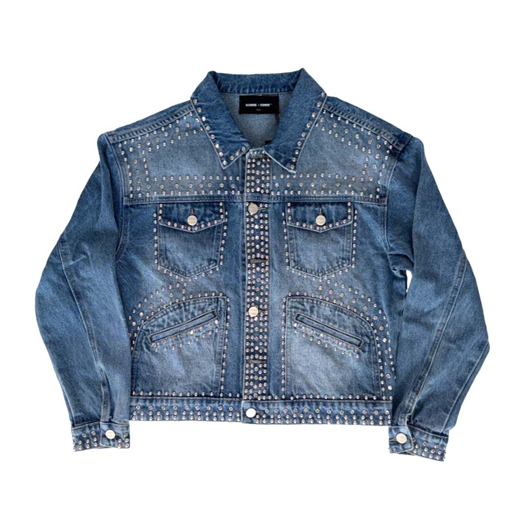 Homme Femme Ornament Blue Denim Jacket by Homme Femme - NWAHYPE No.1 for streetwear Hoodies in USA