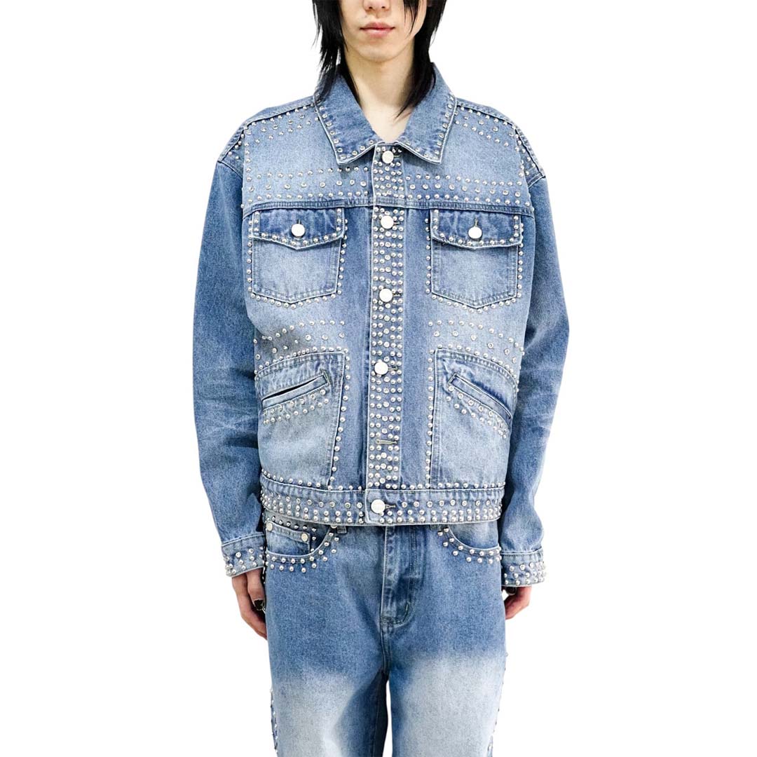 Homme Femme Ornament Blue Denim Jacket by Homme Femme - NWAHYPE No.1 for streetwear Hoodies in USA