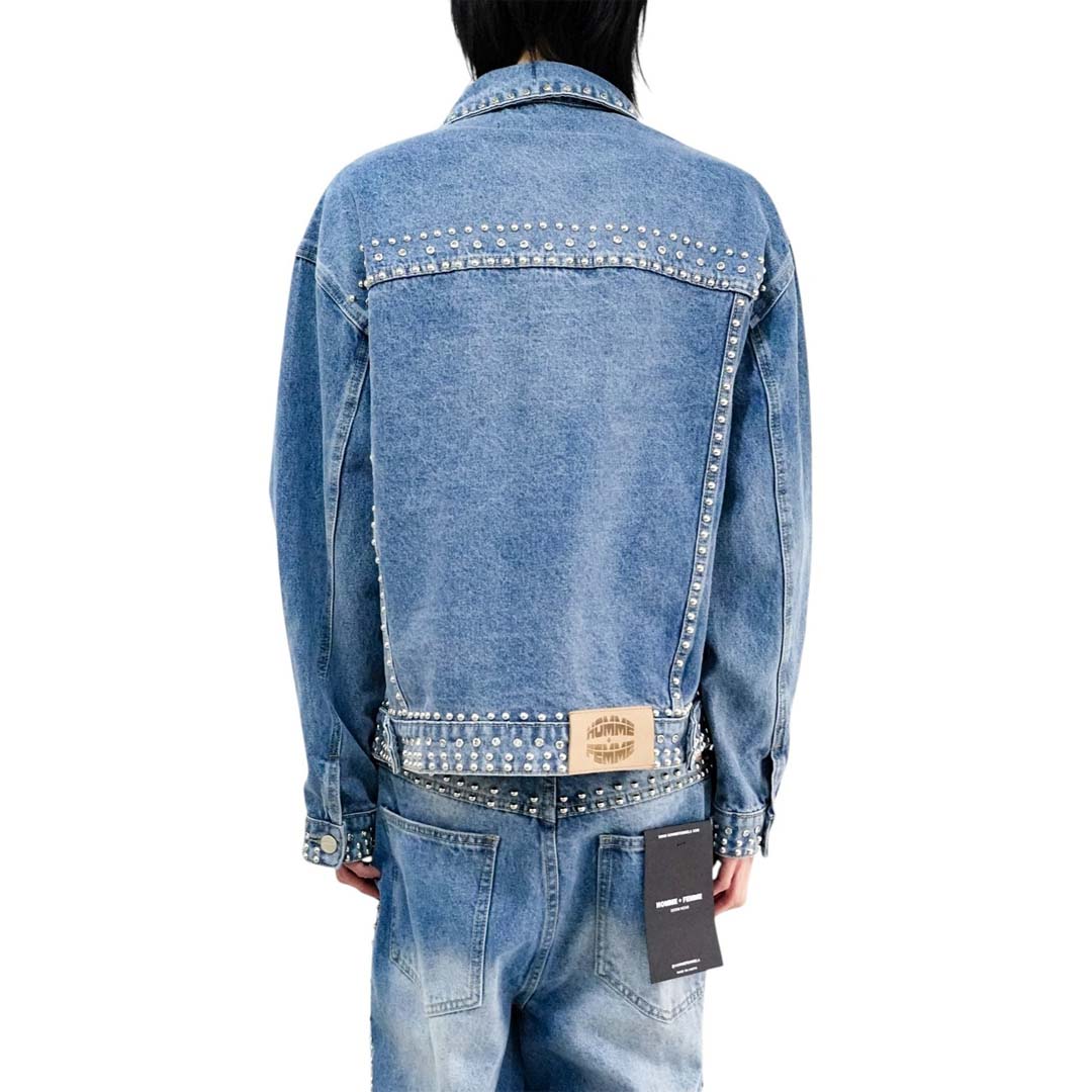 Homme Femme Ornament Blue Denim Jacket by Homme Femme - NWAHYPE No.1 for streetwear Hoodies in USA