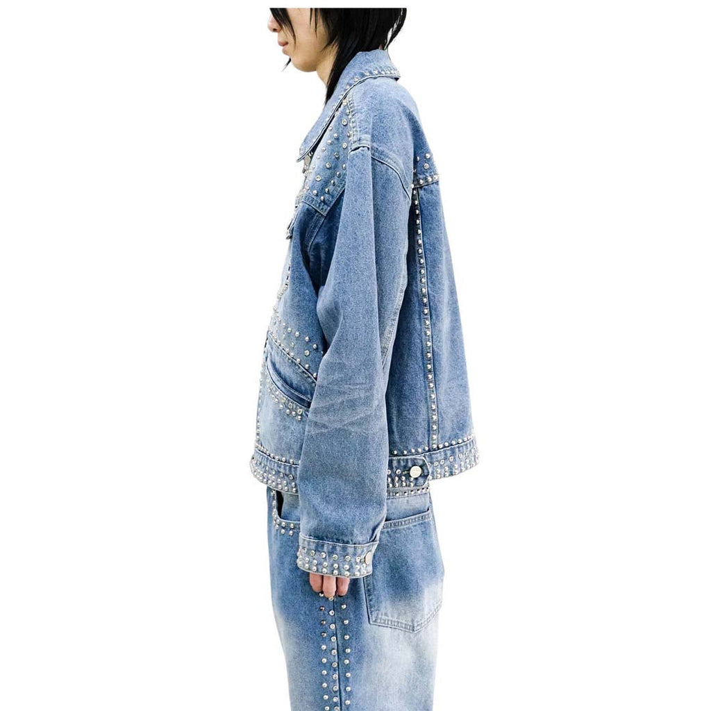 Homme Femme Ornament Blue Denim Jacket by Homme Femme - NWAHYPE No.1 for streetwear Hoodies in USA
