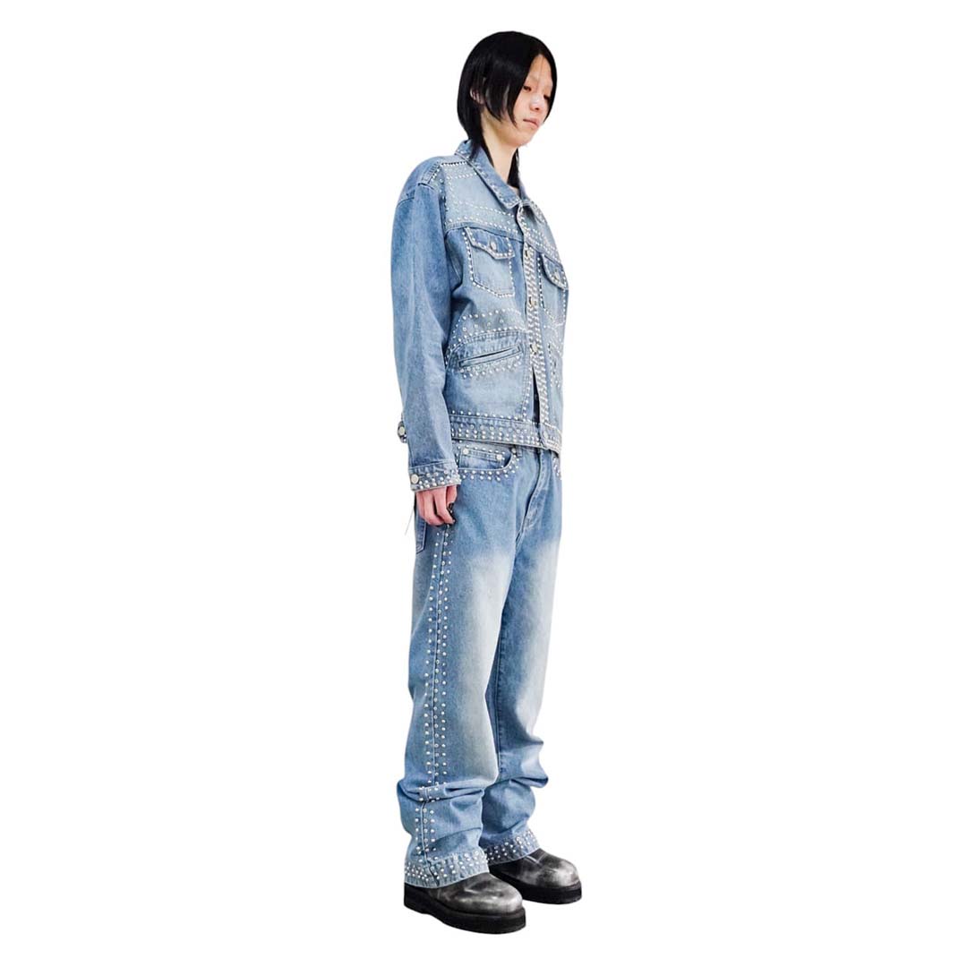 Homme Femme Ornament Blue Denim Jacket by Homme Femme - NWAHYPE No.1 for streetwear Hoodies in USA