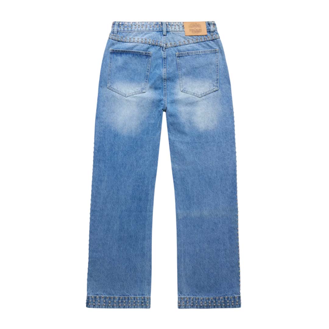 Homme Femme Ornament Studded Blue Denim Jeans by Homme Femme - NWAHYPE No.1 for streetwear Pants in USA