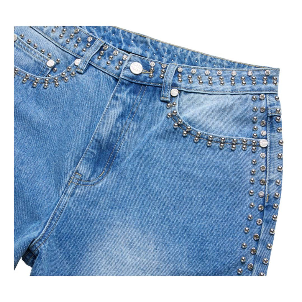 Homme Femme Ornament Studded Blue Denim Jeans by Homme Femme - NWAHYPE No.1 for streetwear Pants in USA