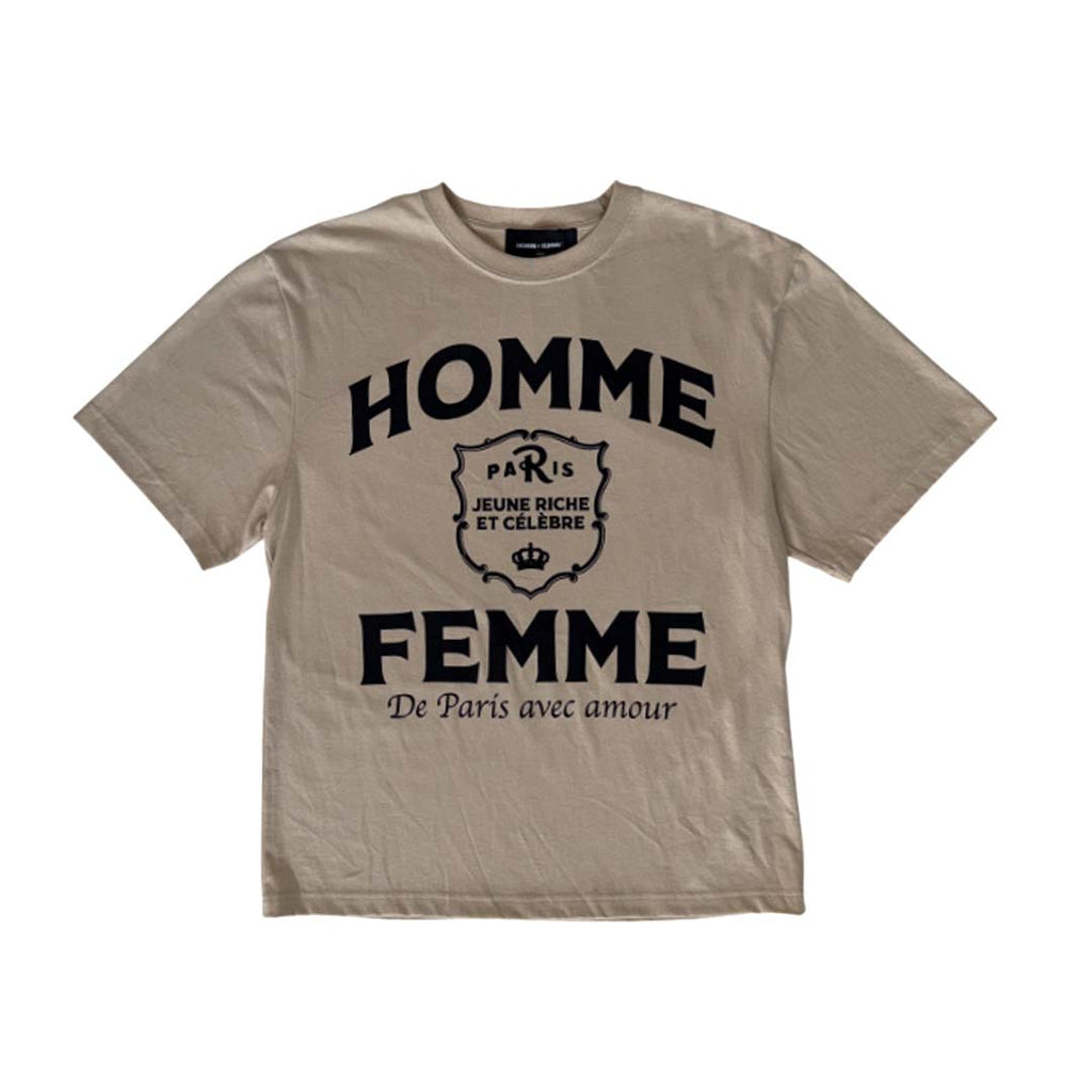 Homme Femme Paris Amour Cream Tee by Homme Femme - NWAHYPE No.1 for streetwear T-Shirts in USA
